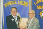 Thumbnail: Russell Ontario Lion Don Hay receives the Helen Keller Award