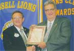 Thumbnail: Russell Ontario Lion Gord Saunders receives the Helen Keller Award